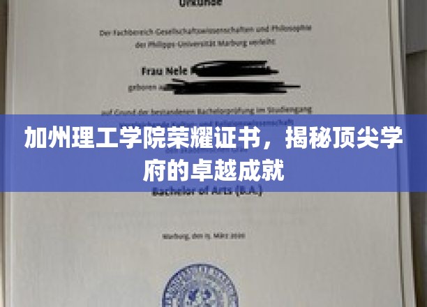 加州理工学院荣耀证书，揭秘顶尖学府的卓越成就