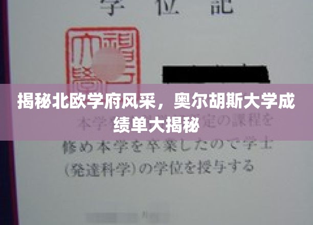 探寻丹麦奥尔胡斯大学的卓越之光，一窥北欧教育瑰宝的学术成就