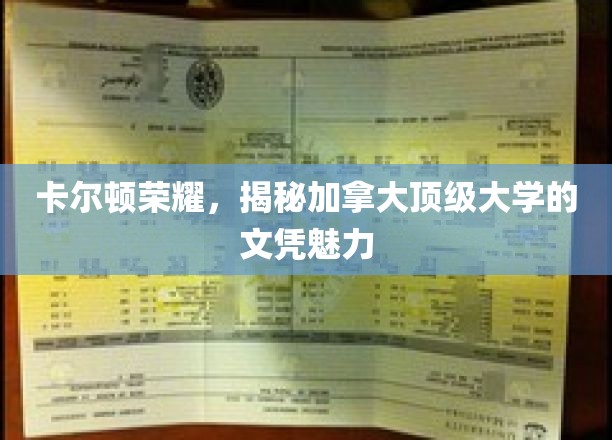 加拿大名校魅力大揭秘，卡尔顿荣耀文凭的非凡魅力