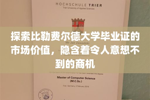 探索比勒费尔德大学毕业证的市场价值，隐含着令人意想不到的商机