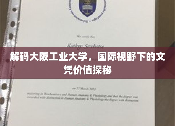 大阪工业大学揭秘，国际舞台上的学历含金量解析