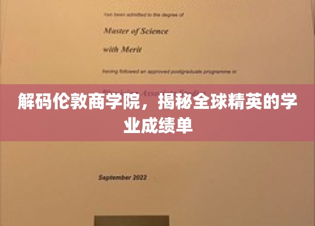 解码精英摇篮，伦敦商学院的学业密码