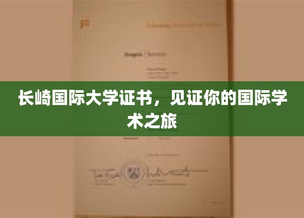 长崎国际大学证书，见证你的国际学术之旅