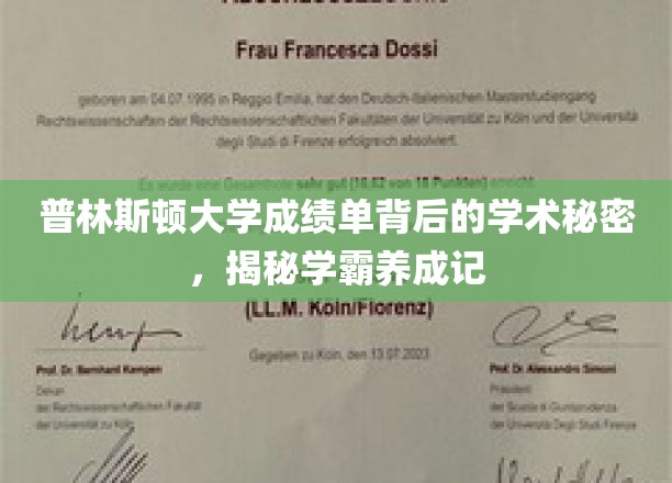 探寻普林斯顿学霸的秘密，成绩单背后的学术奥秘