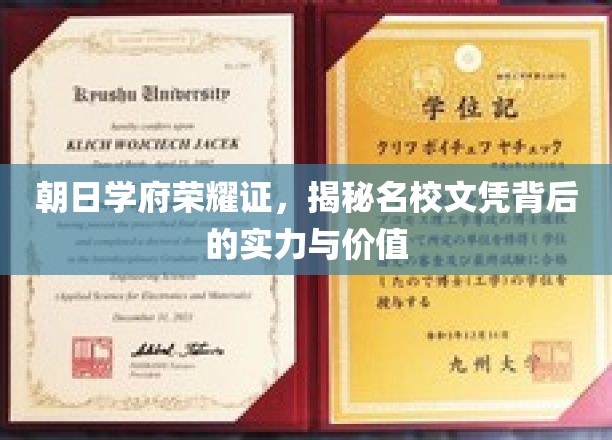 名校光环下的真实力量，朝日学府荣耀证的深层解读