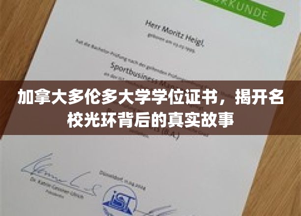 多伦多大学学位之谜，探寻名校背后的真实面纱
