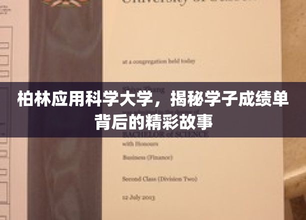 柏林应用科学大学，揭秘学子成绩单背后的精彩故事
