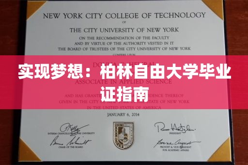 实现梦想：柏林自由大学毕业证指南