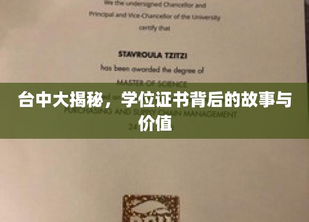 台中大揭秘，学位证书的隐秘价值与传奇故事