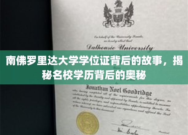 南佛罗里达大学学位证背后的故事，揭秘名校学历背后的奥秘