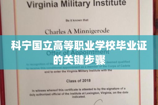 科宁国立高等职业学校毕业证的关键步骤