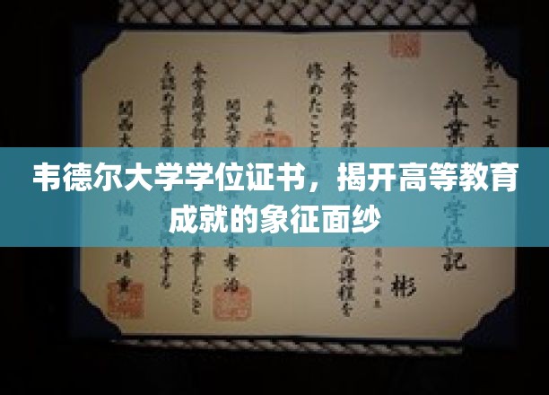 学位荣耀之门，韦德尔大学证书见证学海航程
