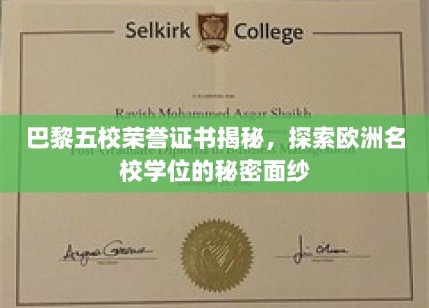 巴黎第五大学荣誉证书揭秘：揭开欧洲名校学位的神秘面纱