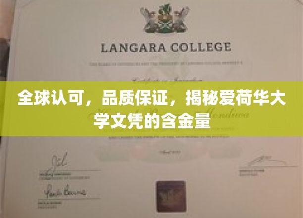 全球认可，品质保证，揭秘爱荷华大学文凭的含金量
