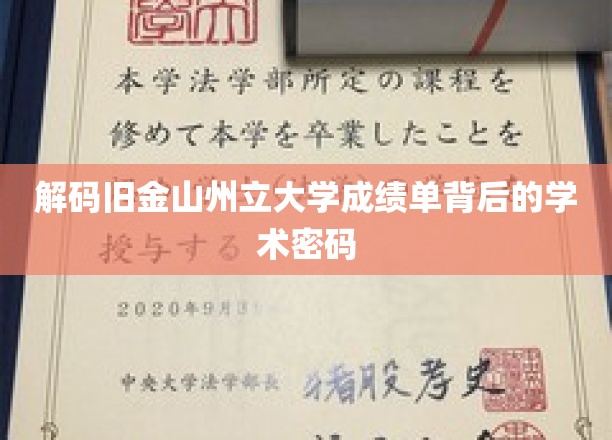 解码旧金山州立大学成绩单背后的学术密码