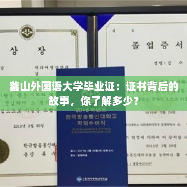 釜山外国语大学毕业证：证书背后的故事，你了解多少？