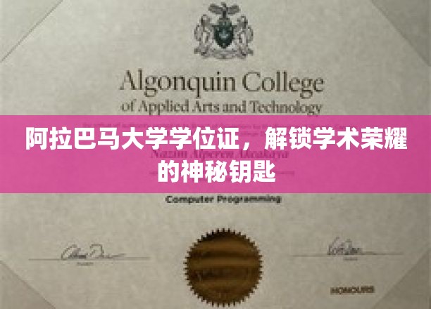 阿拉巴马大学学位证，解锁学术荣耀的神秘钥匙