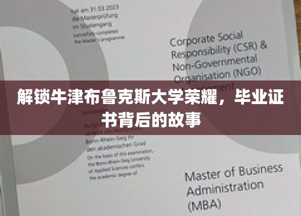 牛津布鲁克斯荣耀揭秘，毕业证书背后的传奇历程