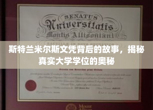 探寻斯特兰米尔斯文凭之谜，揭秘现代学位的真面目