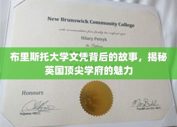 探寻布里斯托大学文凭背后的传奇，英国精英教育的魅力揭秘
