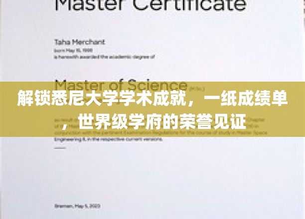 解锁悉尼大学学术成就，一纸成绩单，世界级学府的荣誉见证