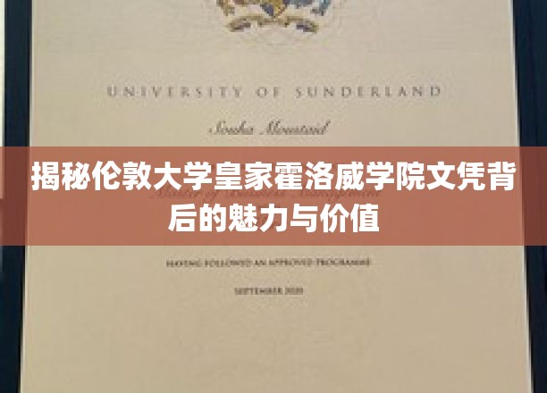 解码伦敦大学皇家霍洛威学院，文凭背后的独特魅力与无限潜能