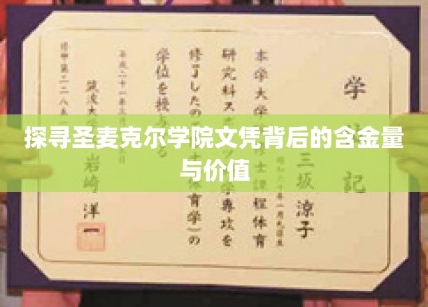 揭开圣麦克尔学院文凭的神秘面纱，价值与潜力一探究竟