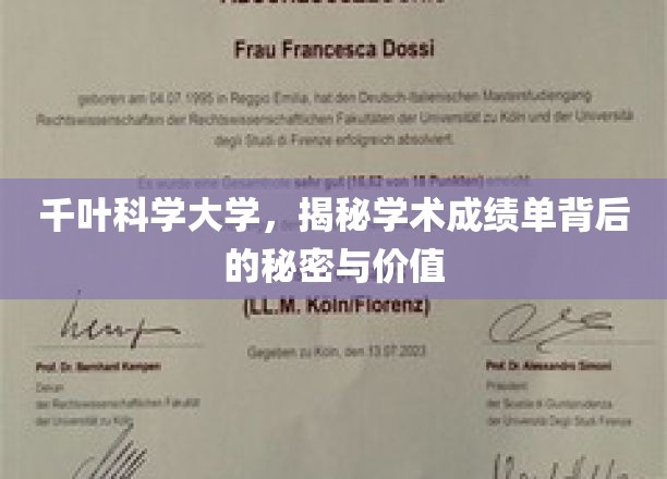 解码千叶科学大学，成绩单里的学术奥秘与深远影响