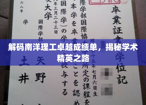 解码南洋理工卓越成绩单，揭秘学术精英之路