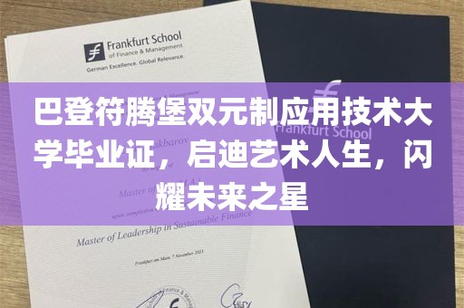 巴登符腾堡双元制应用技术大学毕业证，启迪艺术人生，闪耀未来之星