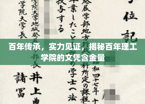 百年传承，实力见证，揭秘百年理工学院的文凭含金量
