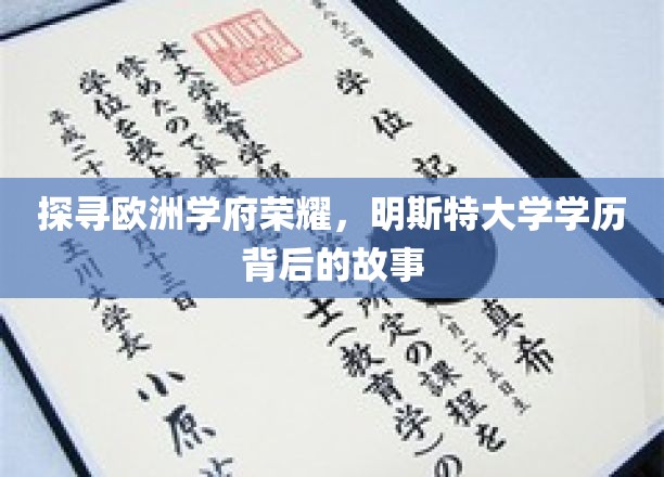 解码欧洲名校传奇，明斯特大学学位背后的璀璨秘密