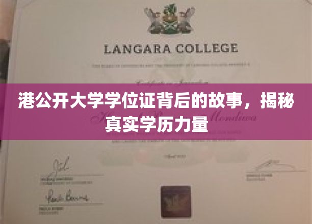 港公开大学学位证背后的传奇，探寻学历背后的真实力量