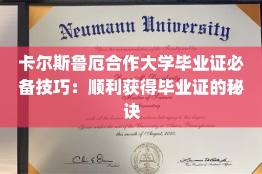 卡尔斯鲁厄合作大学毕业证必备技巧：顺利获得毕业证的秘诀