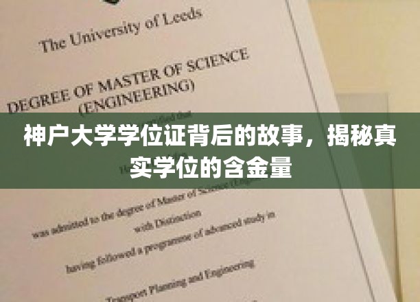 神户大学学位证书背后的故事，深度揭秘真实学位的含金量