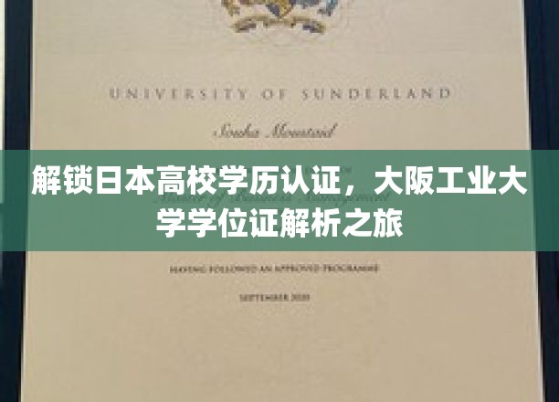 解锁日本高校学历认证，大阪工业大学学位证解析之旅