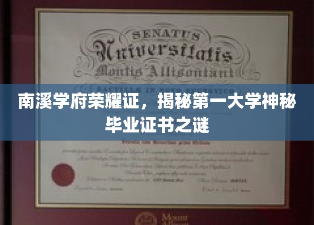 南溪学府毕业证之谜，揭开顶级学府荣耀背后的传奇证书
