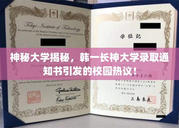 神秘大学揭秘，韩一长神大学录取通知书引发的校园热议！
