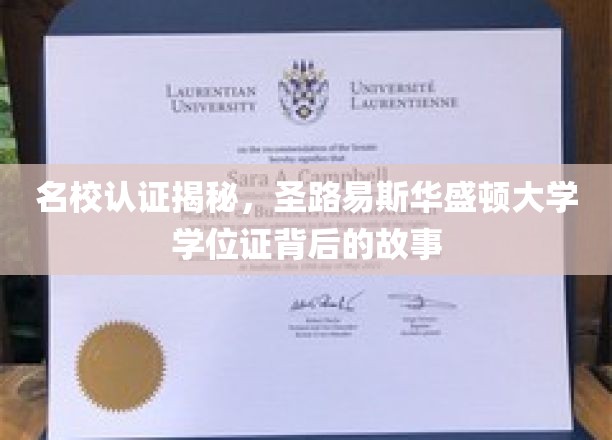 揭开圣路易斯华盛顿大学学位证的传奇面纱