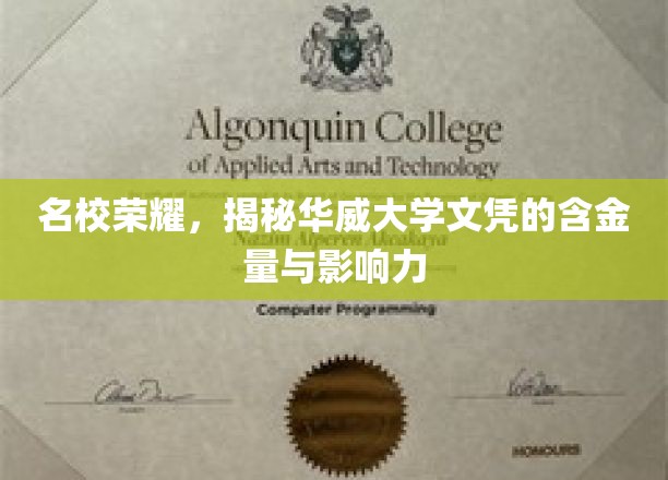 华威荣耀，揭秘名校文凭的非凡价值与深远影响