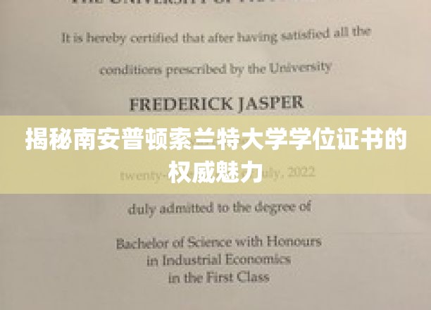 解码南安普顿索兰特大学学位证书的独特吸引力