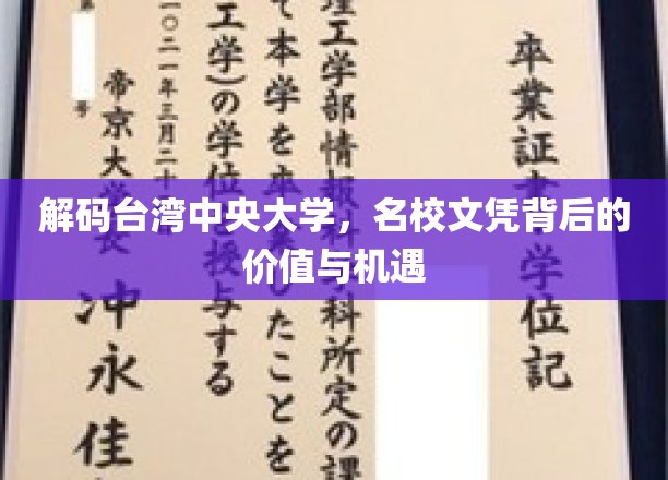 解码台湾中央大学，名校文凭背后的价值与机遇