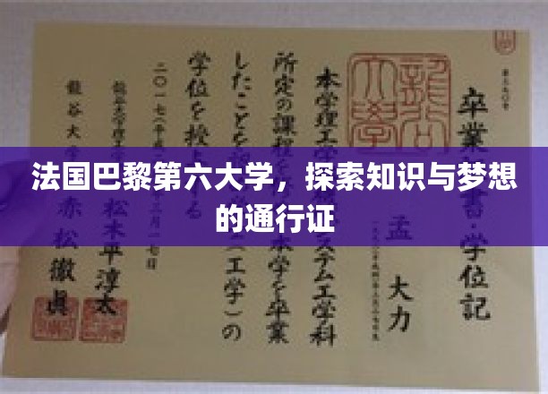 法国巴黎第六大学，探索知识与梦想的通行证