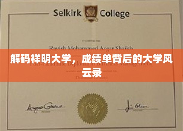 揭开祥明大学神秘面纱，成绩单背后的校园传奇
