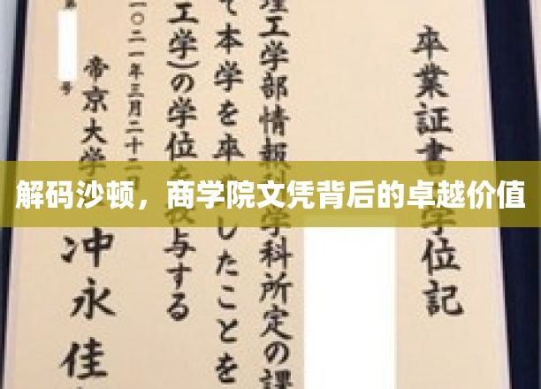 商学院文凭背后的沙顿传奇，揭秘不为人知的卓越魅力