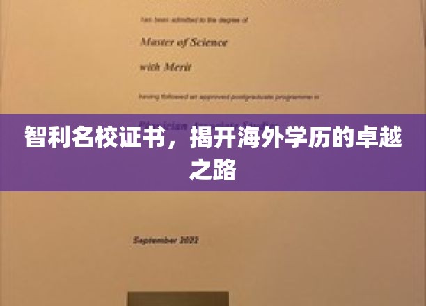 智利名校通行证，解锁全球精英教育之门
