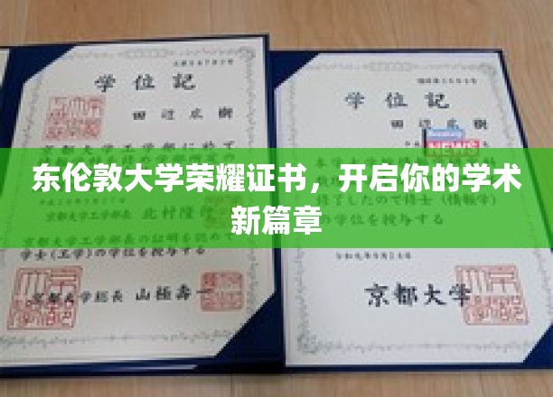 东伦敦大学荣耀证书，助你开启学术璀璨之旅