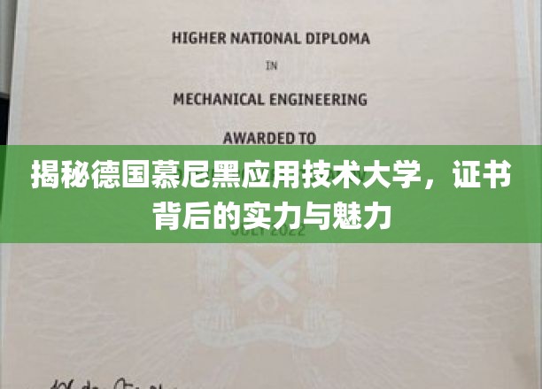 揭秘德国慕尼黑应用技术大学，证书背后的实力与魅力