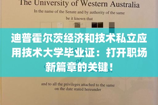 迪普霍尔茨经济和技术私立应用技术大学毕业证：打开职场新篇章的关键！