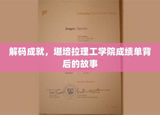 解码成就，堪培拉理工学院成绩单背后的故事